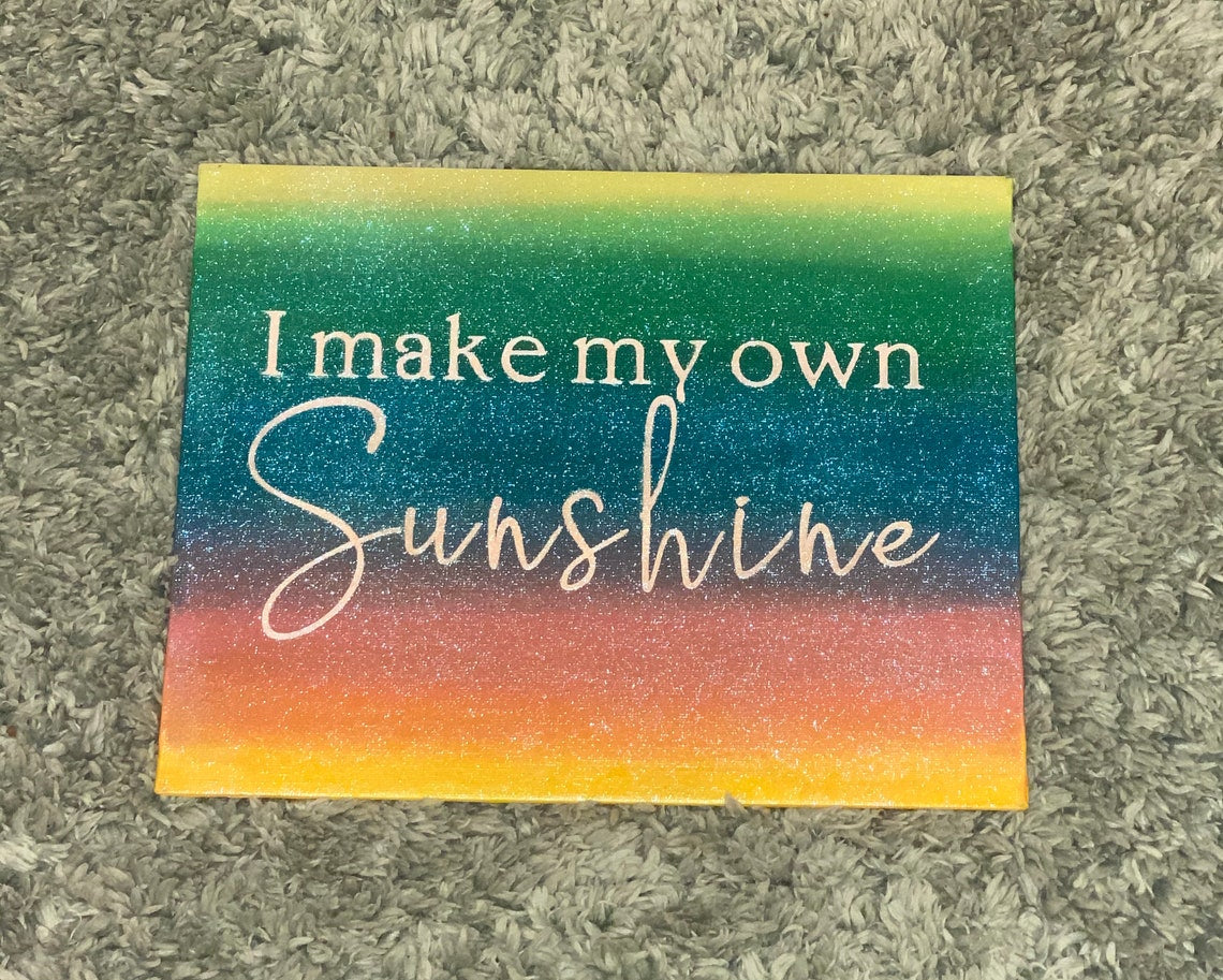 Rainbow Sunshine Affirmation Art Painting